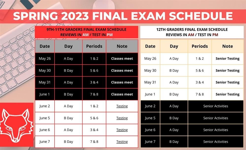  2023 Finals Schedule